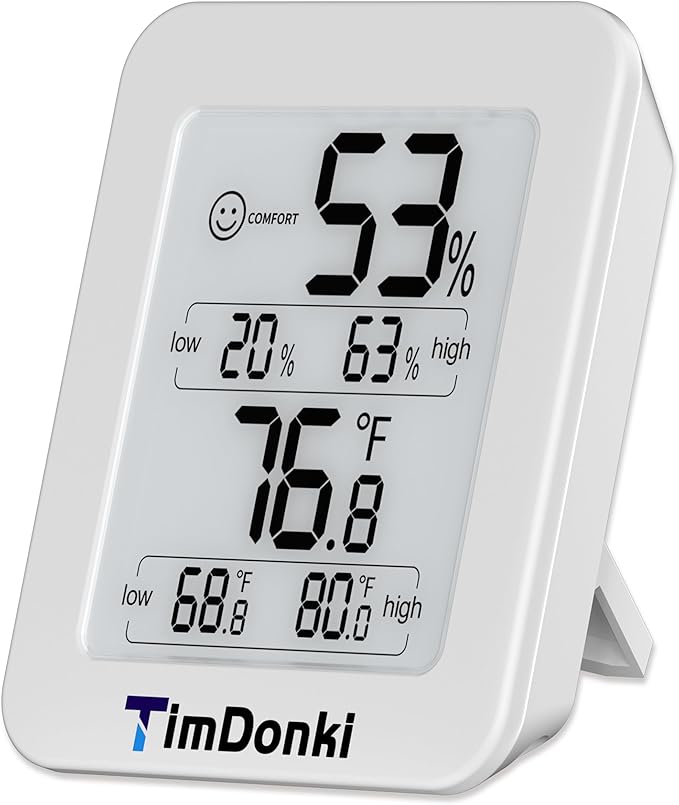 Digital Hygrometer with Max and Min Records 10s Fast Refresh Accurate-Hygrometer Room Thermometer Indoor for Home/Bedroom/Baby Room/Office/Greenhouse/Cellar (White) by Unknown