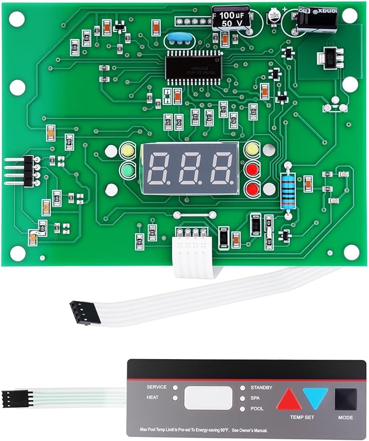 IDXL2DB1930 Display Board with Control Panel Keypad Membrane Assembly Compatible with Hayward Universal H-Series Pool Low Nox Heaters H250IDL2 H150FDN H200FDN H250FDN H300FDN H350FDN H400FDN by Unknown