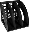 SAYEEC Magazine Holder Sturdy Binder Holder Desk File Sorter Plastic File Folder Organizer Stand Book Shelf Dividers Vertical Storage Rack Desktop Bookshelf Display Box for Office School Home (Black) by SAYEEC
