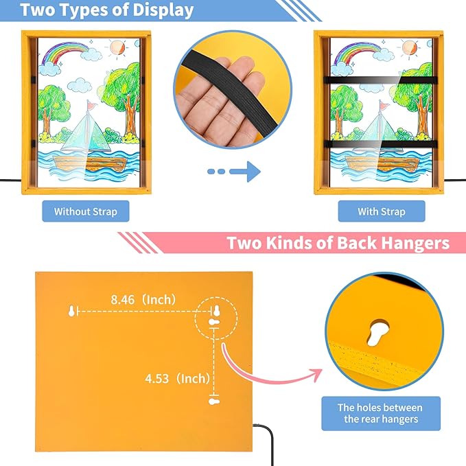 Shadow Box with LED Light Dried Flowers Changeable Artwork Photos Display & Storage Frame Wall-mounted & Tabletop Display Shadow Box(Lilac) - Image 6
