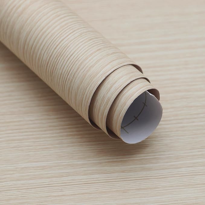 31"x354" Beige Wood Wallpaper Peel and Stick Modern Faux Wood Contact Paper Waterproof Self Adhesive Light Wood Grain Contact Paper for Bathroom Farmhouse Laundry Room Rent Friendly Wallpaper by BoobestPeelStickWallpaper