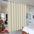 RYB HOME Blackout Divider Curtains for Living Room, Noise Reducing Privcay Vertical Blinds Drapes Grommet Top for Home Office Kids Room Drom Garage, W180 x L96 inches, Light Beige, 1 Panel by RYBHOME