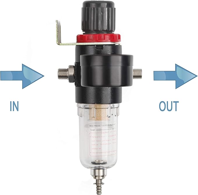 TIMBERTECH Pressure Regulator for Airbrush Compressor, 1/8’’ NPT Air Filter Airbrush Regulator with 0-100 PSI Gauge, Water-Trap Filter for Compressor - Image 5