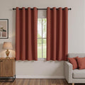 MYSKY HOME Brick Red Blackout Curtains for Bedroom 63 Inches Long Thermal Insulated Terracotta Curtain for Small Window Room Darkening Grommet Kitchen Curtains, 52 x 63 Inch, 1 Piece by MYSKYHOME