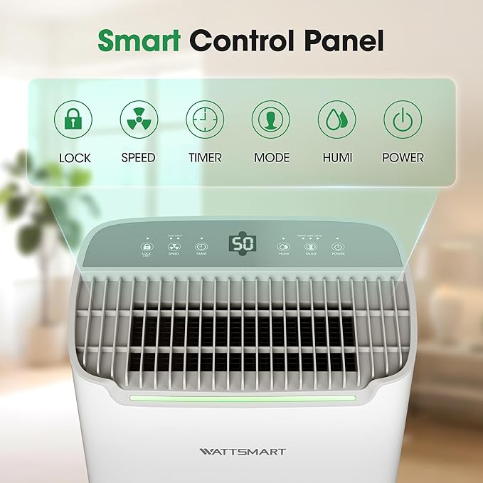 Dehumidifiers for Home with Drain Hose,75 OZ Water Tank, 4500 Sq.Ft 55 Pints Dehumidifiers for Basement, Bathroom, Bedroom, Three Modes, Smart Humidity Control, Dry Clothes, 24H Timer, White - Image 7