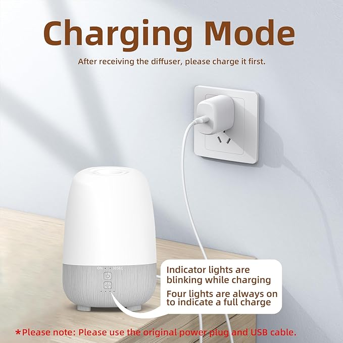 150ML Rechargeable Battery Operated Essential Oil Diffuser, Portable Cordless Aromatherapy Diffuser,7-Hour Runtime with 7 LED Color Changing Lights for Home, Office, Bathroom, Travel - Image 3