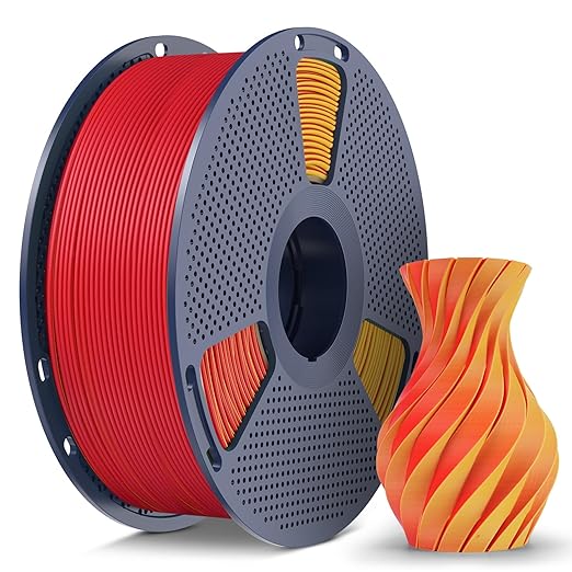 Matte PLA Filament 1.75mm, 1kg(2.2lbs) 3D Printer Filament, Smooth Matte Finish, Less Brittle, Dual Color Appearance from Different Angles, RedYellow by YOOPAI