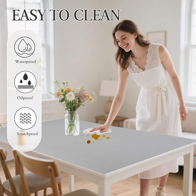 Beautysaid Shelf and Drawer Liner for Kitchen Cabinet, Non Adhesive Non Slip Shelf Paper Waterproof Washable Thickened for Dresser Pantry Shelve Bathroom Protector Liner(Light Grey,12 in x 20FT) - Image 4