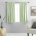 DONREN Light Green Blackout Curtains 48 inches Long for Short Window, Rod Pocket Thermal Insulated Energy Efficiency Window Draperies for Kids Room (2 Panels, 52-inch Wide by 48-inch Long) by DONREN