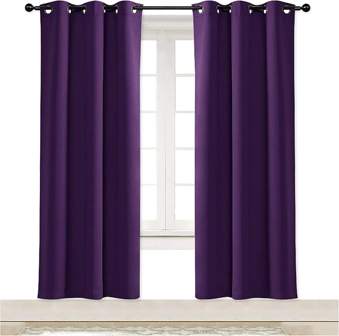 NICETOWN Blackout Room Darkening Window Curtain Triple Weave Home Decoration Solid Ring Top Blackout Room Darkening Drape for Bedroom (Single Panel, 42 x 72 inch, Royal Purple) by NICETOWN