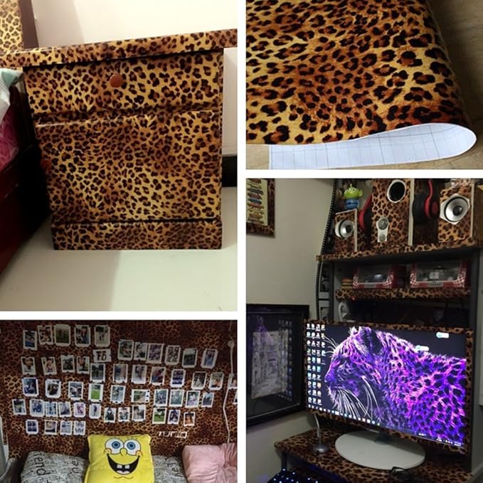 Sexy Leopard Print Self-Adhesive Shelf Drawer Liner Moisture Proof PVC Mat 45x300cm - Image 11