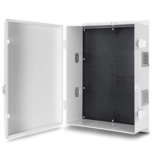 Outdoor Electrical Junction Box, ABS Water Resistant Enclosure with Internal Mounting Panel & Hinged Cover (18.1" H* 12.6" L* 6.3" W) by Namunanee