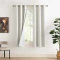 NICETOWN 100% Blackout Linen Texture Curtains 70 inches Long, Ivory, 2 Pcs, Thermal Insulated Full Blackout 2-Layer Lined Drapes, Energy Efficiency Window Draperies for Boy's Room by NICETOWN