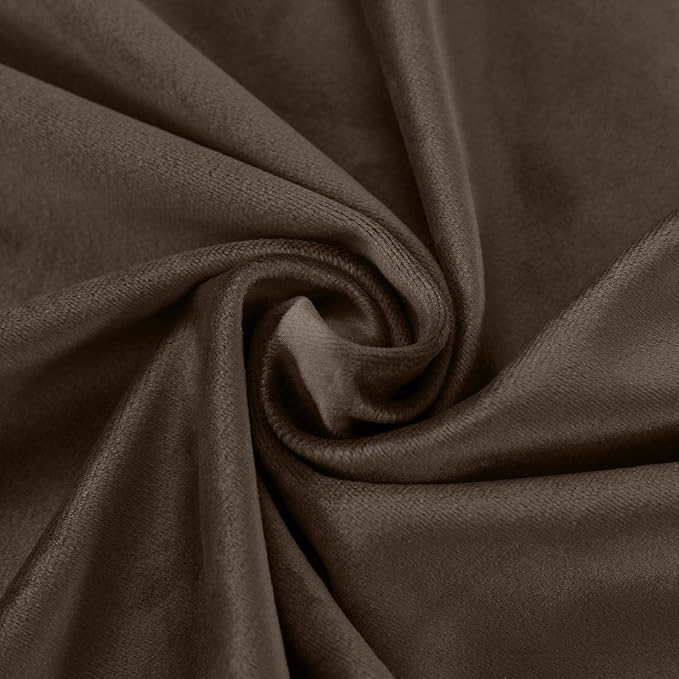 ChadMade Blackout Lined Premium Velvet Curtain Brown 72Wx96L Inch (1 Panel), Eyelet Grommet for Livingroom Bedroom Theater Studio, Leon Collection - Image 6