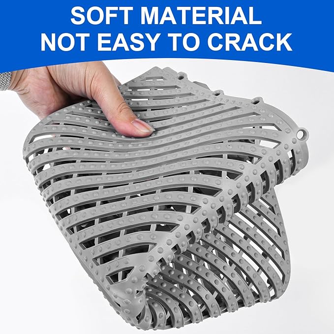 MYFAMIREA Modular Interlocking Cushion 12 Pack 11.8" x 11.8" Rubber Floor Tiles Non-Slip Splicing Drainage Mats for Deck, Pool, Shower, Patio, Balcony, Bathroom, Kitchen, Yard (1 Rows Dots, Gray) - Image 3