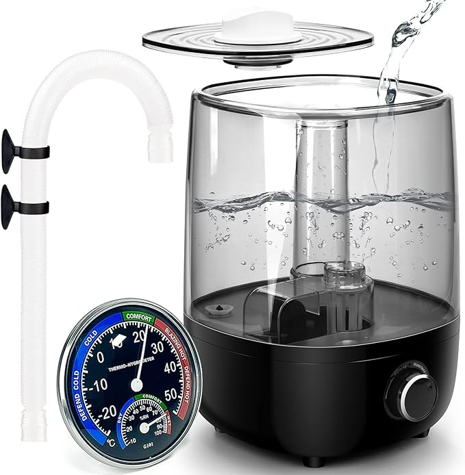 Top fill Reptile Fogger Terrariums Humidifier Fog Machine Mister with 4L Visible Large Tank & Extension Hoses, Suitable for Terrariums & Enclosures, Ideal for Reptiles/Amphibians/Herps/Vivarium/Moss - Image 8