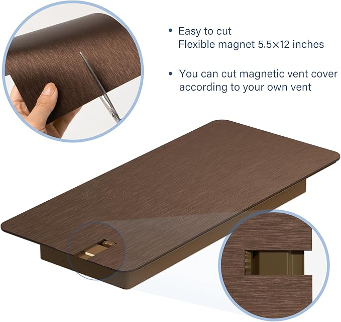 BEWAVE High Strength Magnetic Vent Covers for Home Ceiling, Metallic Air Vent Covers for Floor, Wall, Ceiling Steel Registers, RV, HVAC and AC, 5.5" x 12", Set of 3 - Image 6