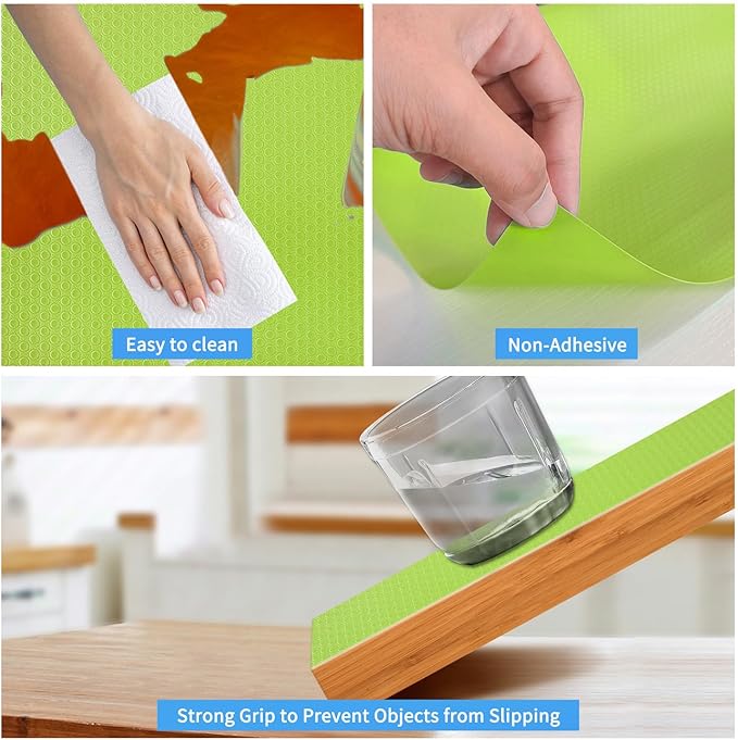 Bloss Shelf Liners, Non Adhesive EVA Drawer Mat Liners Roll for Bathroom, Kitchen, Desks, Deco Shelves 17.7×177 inch (Green) - Image 5