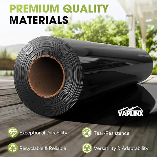 10 Mil Black Plastic Sheeting 2.5x100 FT – UV Protection Poly Sheeting Polyethylene Film, Black Plastic Rolls for Garden, Crawl Space Vapor Barrier, Construction, Landscaping, Weed, Moisture Control - Image 2
