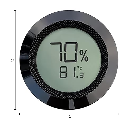 Prestige Import Group Round 2" Digital Hygrometer Thermometer for Cigar Humidors - Gun Metal - 2 Pieces - Image 5