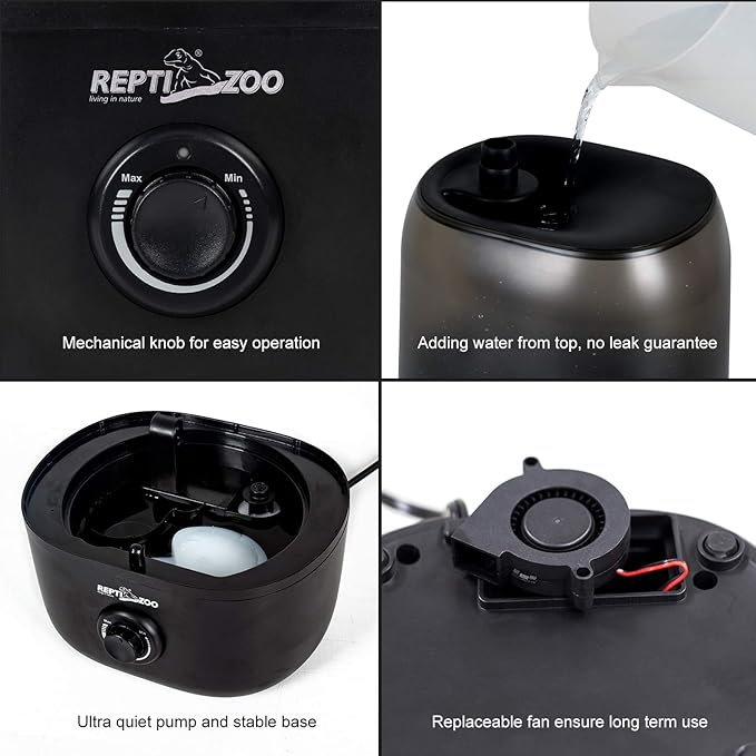 Repti Zoo 4L Reptile Humidifier, Large Reptile Mister Tank Fogger for Terrarium Vivarium - Image 4