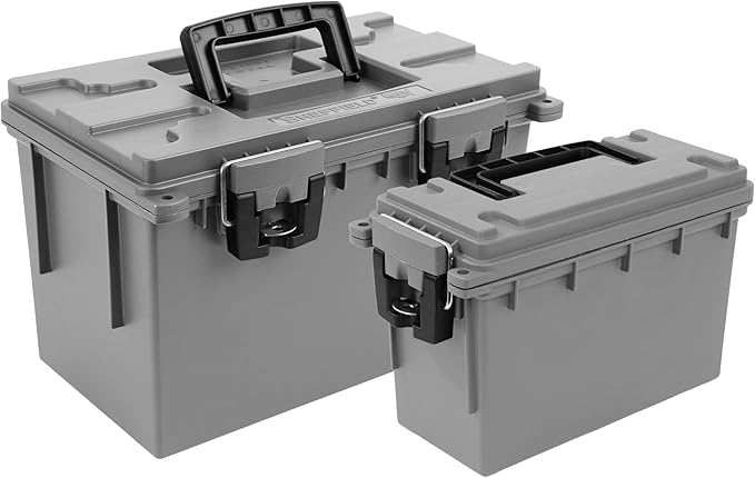 Sheffield 12755 Storage Bins With Lids, 2-Pack Stackable Storage Bins, Made in USA, Lockable and Water-Resistant Containers with Lids, Plastic Containers for Home, Classroom, and Dorm by Sheffield