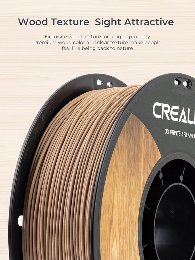 Creality Wood Filament PLA, 3D Printer Filament 1.75 mm, Smooth Silk Texture, Toughness, 1kg(2.2lbs)/Spool Printing Filament, for All FDM Printers (Wood) - Image 4