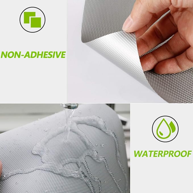 Kitchen Shelf Liner Drawer Liners, Non-Adhesive Refrigerator Liners Waterproof Fridge Mats with Strong Durable Kitchen Cabinets Mat for Drawers, Shelves, Pantry - Image 3
