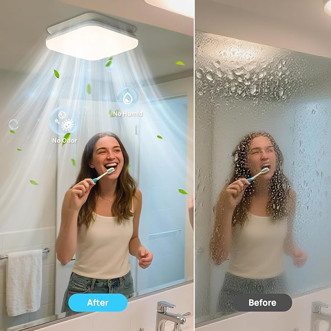 Consciot Bathroom Exhaust Fan with Light, 50 CFM, 1.0 Sone Super Quiet, 1000Lm LED Light, 2700K-5000K 5 Color Selectable & Nightlight, 16W Bath Fan Light Combo - Image 5