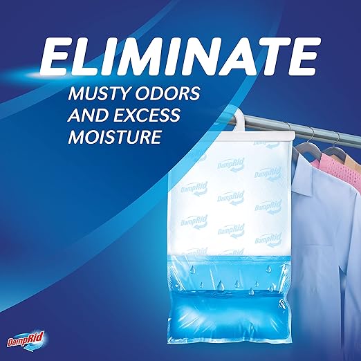 DampRid Fragrance Free Hanging Moisture Absorber, 16 oz., 3 Pack - Eliminates Musty Odors for Fresher Air, Ideal Moisture Absorbers for Closet, 14% More Moisture Absorbing Power* - Image 2