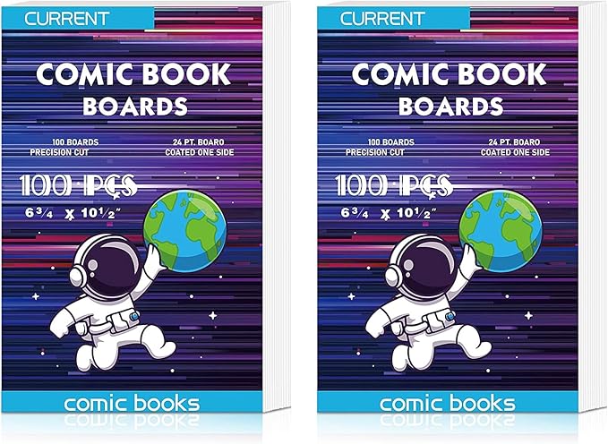 200 Comic Book Boards, Current Size Comic Book Boards, Acid-Free Backing Board,Thick and Durable Books Board for Regular Comics Archival (White) by YSCare