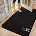 GORILLA GRIP SOAKSTOPPER Dog Door Mat, 60x36 Machine Washable Rug Absorbent Doormat Captures Moisture Mud Dirt, Quick Dry Soft Chenille Entryway Rugs Indoor Entrance Mats for Dog Paws, Black by GorillaGrip