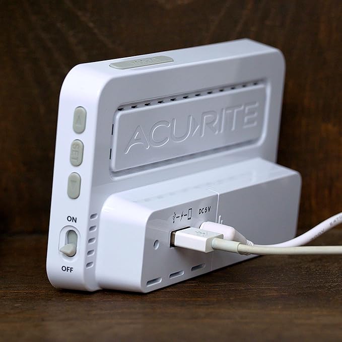 AcuRite Intelli-Time Digital Alarm Clock for Bedroom with USB Charger, Indoor Temperature and Humidity for Heavy Sleepers (13040CA) - Image 6