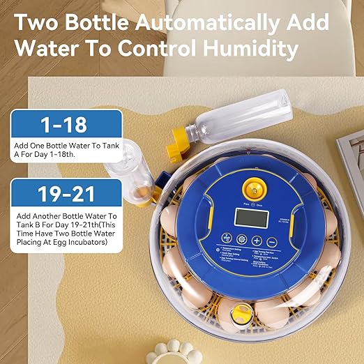 18 Egg Incubators for Hatching Eggs, Chicken Egg Incubator with Automatic Egg Turning and Temperature Humidity Control, 360° Clear View Lid or Home, Farm, Classroom, Hatching Chicken, Duck,Quail,Goose - Image 6