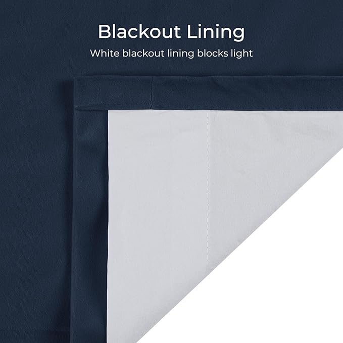 TWOPAGES Luxury Velvet Curtain Pinch Pleated Navy Blue Curtain 102 inch Long Thermal Insulated Blackout Drapes for Bedroom Living Room Indoor Window (1 Panel,Navy Blue,52Wx102L) - Image 4