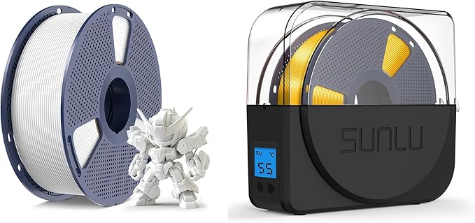 SUNLU PLA Meta 3D Printer Filament and SUNLU Filament Dryer Box for 3D Printer Filament, Keep Filament Dry During 3D Printing, Filament Holder, Storage Box, Black by SUNLU