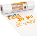 Crawl Space Vapor Barrier, 20 Mil Vapor Barrier, 10'x100', White Plastic Sheeting - Thick Plastic Sheeting, Heavy Duty Polyethylene Film, Drop Cloth Vapor Barrier Covering for Crawl Space, Basement by PureSpaceArmor
