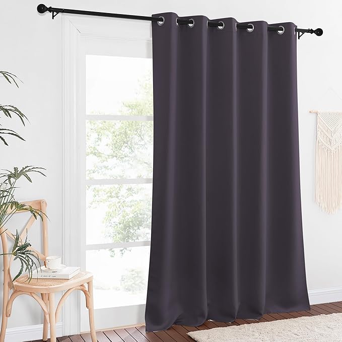 NICETOWN Blackout Curtain Drape for Bedroom - Light Reducing Thermal Insulated Solid Grommet Room Darkening Window Curtain 90 inches Long for Living Room (Greyish Purple, 1 Piece, W66 x L90) - Image 7