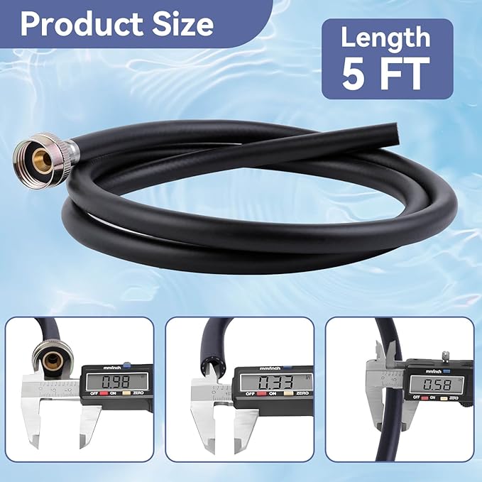 5 Feet Dehumidifier Drain Hose, 3/4 Inch FHT Connection, Brass Interface to Prevent Water Leakage, Hose Replacement Suitable for the Majority of Dehumidifiers - Image 2