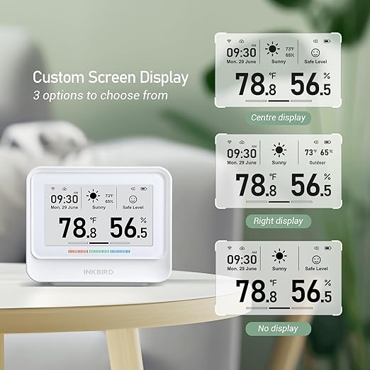 INKBIRD WiFi Thermometer Hygrometer, Temperature and Humidity Sensor with Weather Station, 9-in-1 IBS-TH5 with Electronic Ink Display, 2 Years Free Data Storage Export, Remote Monitor for Room - Image 9