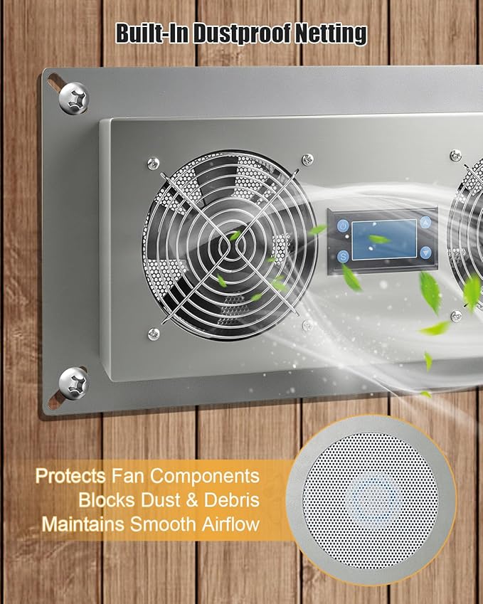 Crawlspace Ventilation Fan with Temp and Humidity Controller, Freeze Protection Thermostat, Stainless Steel Exhaust Fan for Crawl Spaces Basement Attic Garage Hydroponics Grow Tents (220 CFM Airflow) - Image 6