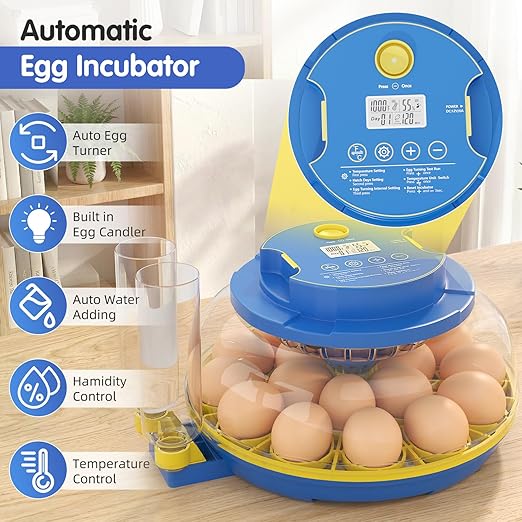 Chicken Egg Incubators for Hatching Eggs, 18 Egg Incubator with Automatic Egg Turning, Digital Control, 2 Egg Trays, Candler & Automatic Water Refill for Chicken Quail Duck Turkey Goose Bird - Image 7