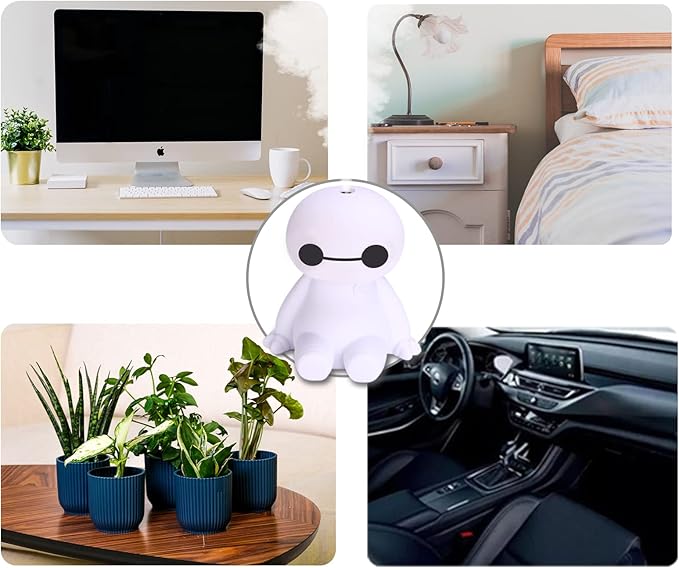 INVODA Humidifiers Portable Small Cool Mist Humidifiers Mini USB Personal Desktop for Travel, Car, Office Room, Bedroom (White) - Image 8