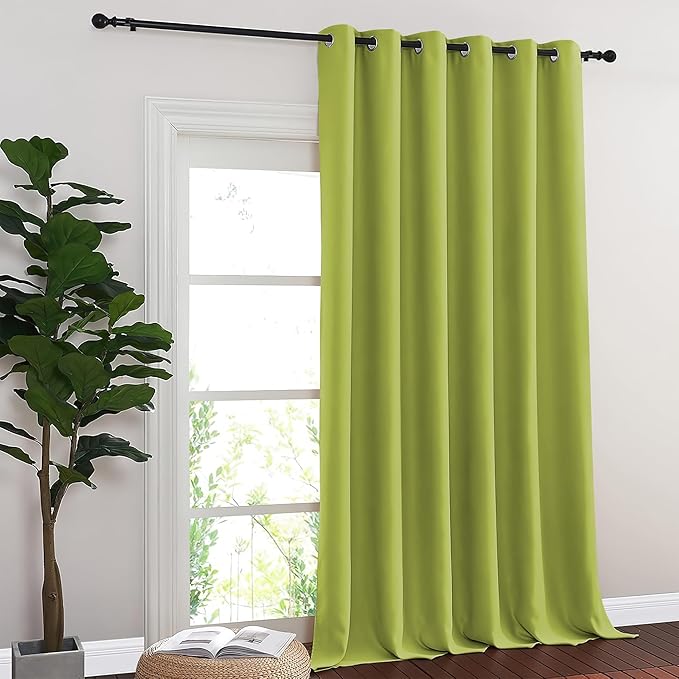 NICETOWN Room Divider Curtain 132 Inches Long, Wide Blackout Sliding Door Curtain for Bedroom, Room Darkening Privacy Window Curtain for Patio Door (1 Panel Set, Fresh Green, 80 x 132 Inch) - Image 8
