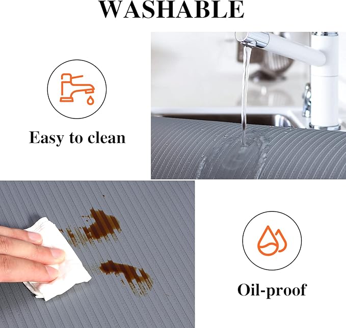 Shelf Liners for Kitchen Cabinets, 16Inch x 30Ft, Non Adhesive Shelf Liner, Non-Slip Kitchen Drawer Liners, Waterproof Durable Cabinet Liners for Shelves, Refrigerator, Pantry, Dark Gray - Image 4