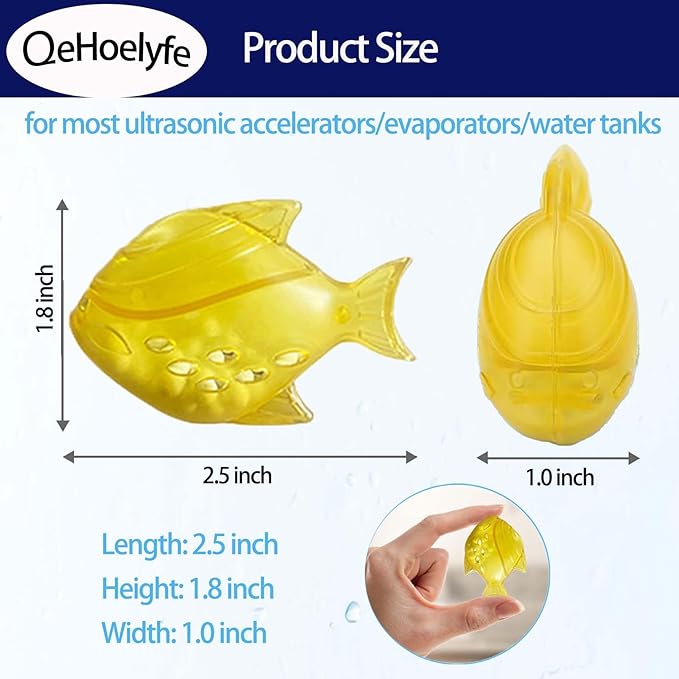 12 Pack Universal Humidifier Cleaner Fish for Humidifiers, Fish Tanks and Warm & Cool Mist Humidifiers, Cleaning Ball, Prevents Hard Water Build-Up, Purifies Water, Eliminates White Dust and Odor - Image 4