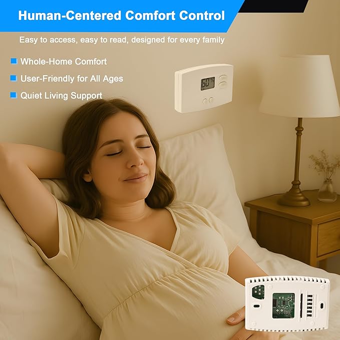 76 Digital Wall Mount Dehumidifier Control Compatible with 1800 Series & E-Series Easy Install Wall Humidity Controller Wall Mounted Digital Control for Whole Home Dehumidifiers 24VAC White Model76 - Image 3