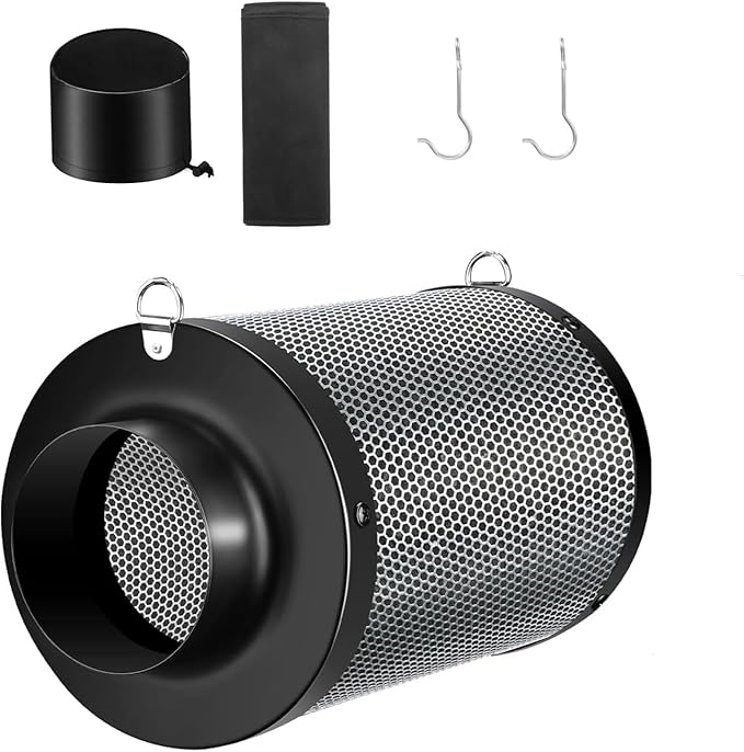 ATOUR 4" Air Carbon Filter with Australian Virgin Charcoal – Superior Odor Control for Grow Tent Smelliniss Scrubber, Inline Fans, Hydroponics. Includes Pre-Filter & Insulated Flange 4"x11" by Unknown