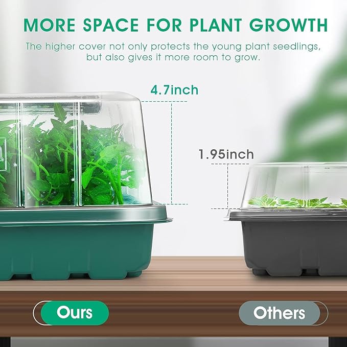 Seed Starter Tray with Grow Light, 192-Cell Seed Starter Kit, Seedling Starter Trays with Humidity Domes, Automatic Timer, Adjustable Light Indoor Gardening Plant Germination Trays - Image 3