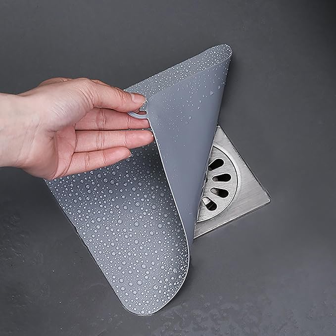 Silicone Tub Stopper Floor Drain Cover,2 Pieces Sewer Anti-Odor Mat Deodorizing Drain Plugs for Kitchen,Bathroom and Laundry(5x5 inch) Grey by DIFENLUN